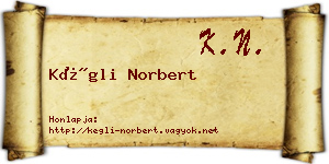 Kégli Norbert névjegykártya