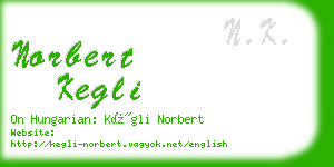 norbert kegli business card